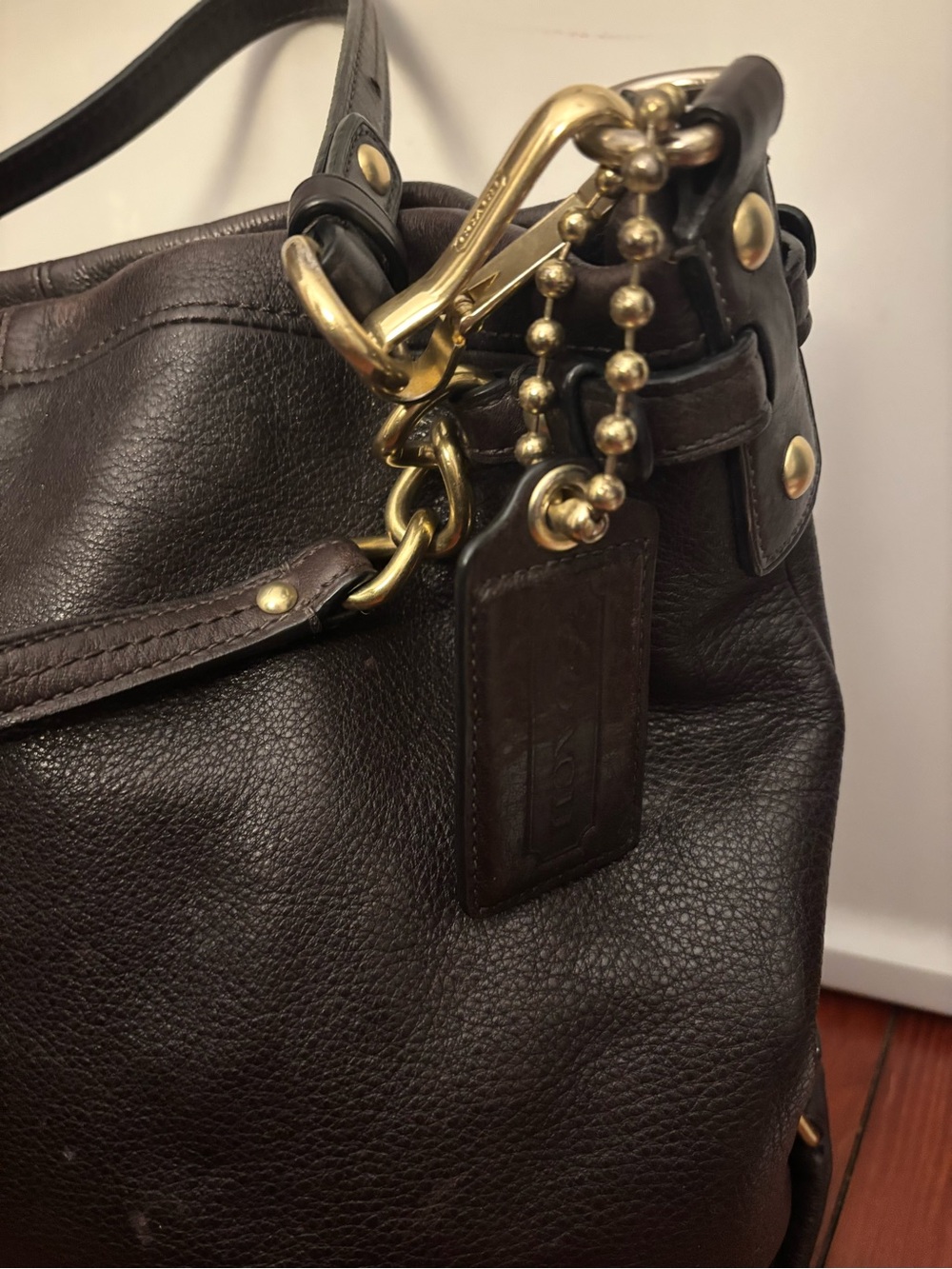 Coach Ashley Soho Hobo Soft Leather Shoulder Bag - Dark Brown - Picture 3 of 9